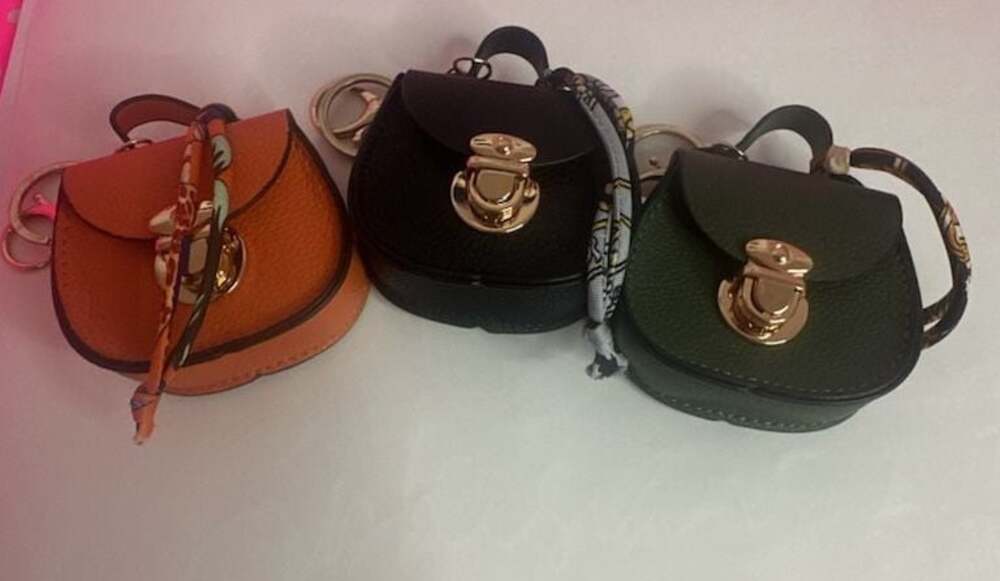Mini Saddle Bag Coin Purse Keychain with Scarf Accessory Set of 3